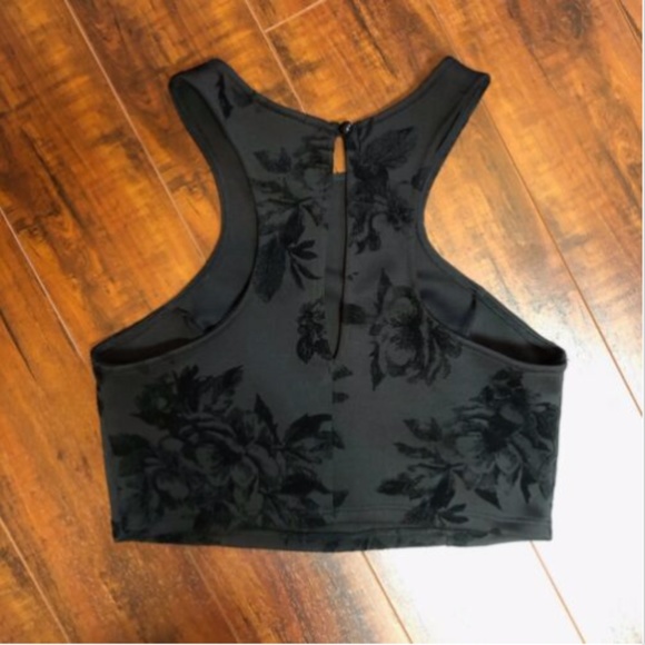 Vintage Flower Cropped Criss Cross Shirt Top - Picture 3 of 3